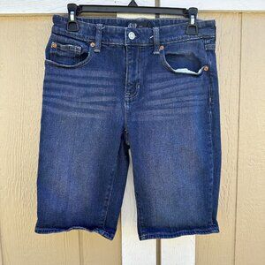 Gap Mid-Rise Bermuda Dark Wash Stretch Jean Shorts Women's Size 4/27